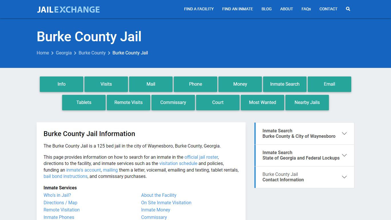 Burke County Jail, GA Inmate Search, Information